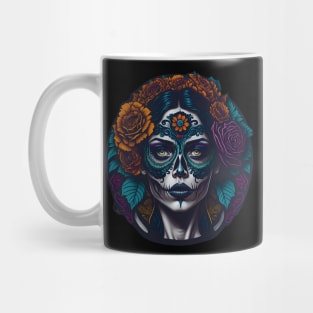 Add a Touch of Mexican Culture and Glamour with Girl in Sugar Skull Makeup Mug